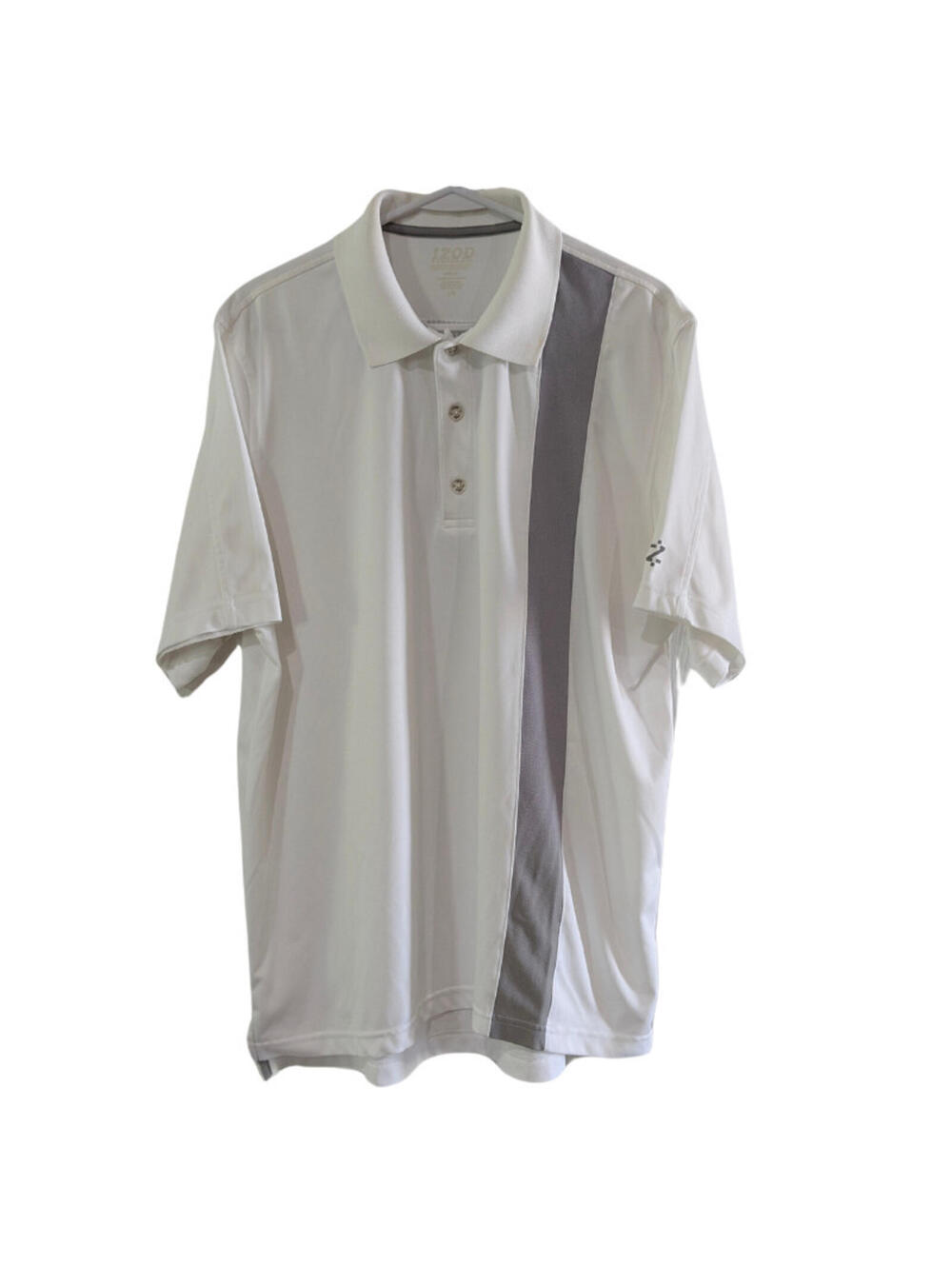 Izod Men's Polo Shirt, Golf, White Gray, Large, Performx Cool FX, Short Sleeve